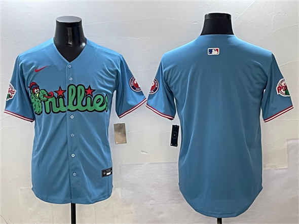 Philadelphia Phillies Blank Light Blue Phanatic Limited Stitched Jersey - Zenithce