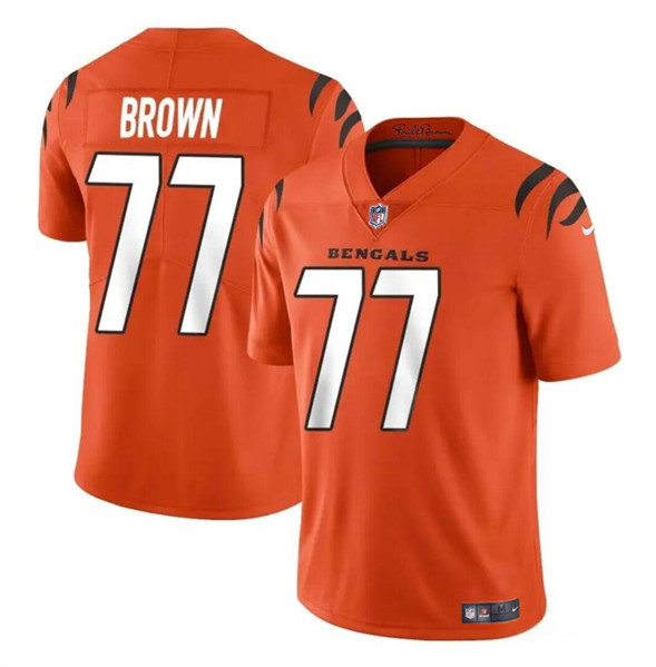 Cincinnati Bengals #77 Trent Brown Orange Vapor Untouchable Limited Stitched Jersey - Zenithce