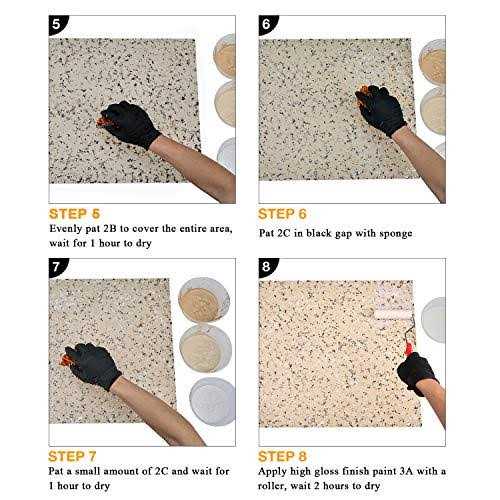 GLAINTE Granite Countertop Paint Kit White Diamond Counter Top Refinishing Kit for Kitchen Bathroom - Zenithce