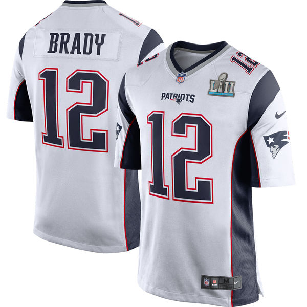 New England Patriots Tom Brady White Super Bowl LII Bound Game Jersey - Zenithce