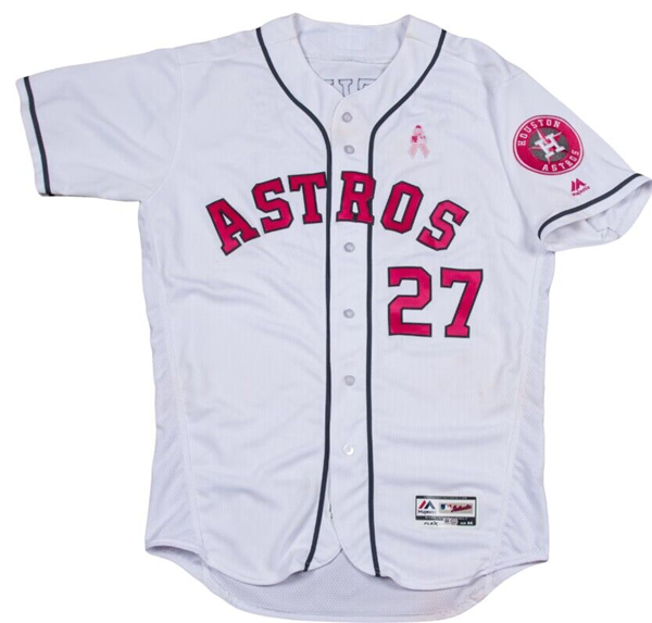 Houston Astros #27 Jose Altuve White Pink Flex Base Stitched Jersey - Zenithce