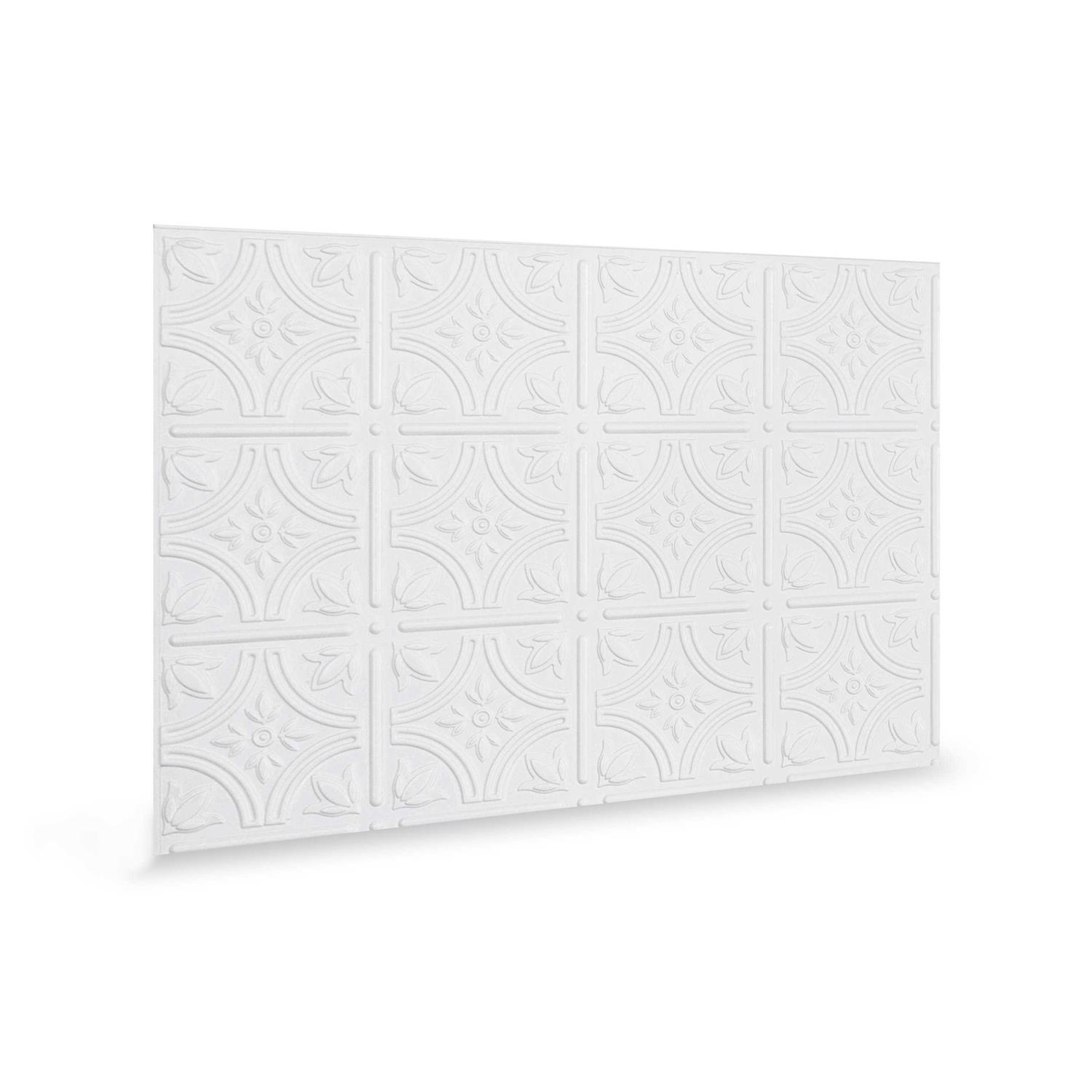 Innovera Decor by Palram Empire Snow White 18.5-in. x 24.3-in. Backsplash Panel - Zenithce