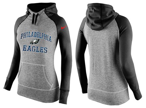 Women's Nike Philadelphia Eagles Performance Hoodie Grey   Black_2 - Zenithce