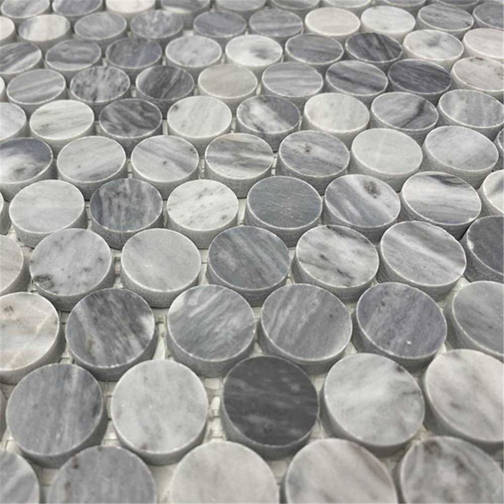 Marble Online Penny Bardiglio Gray Marble Mosaic Tile - Zenithce