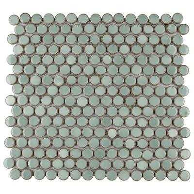 Hudson Penny Round .80 x .80 Porcelain Penny Round Mosaic Wall & Floor Tile Merola Tile - Zenithce