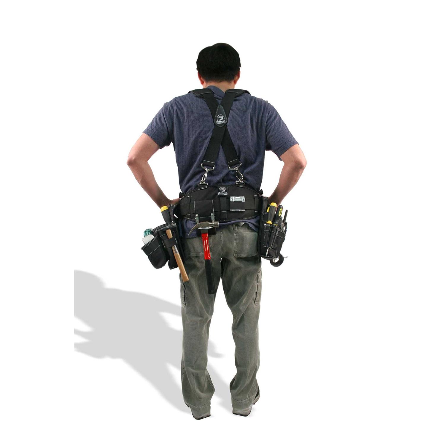 Gatorback Pro-Comfort Back Support Belt Black w/White Stitching. 1250 Duratek Nylon Belt with Molded Air Channel Padding - Zenithce