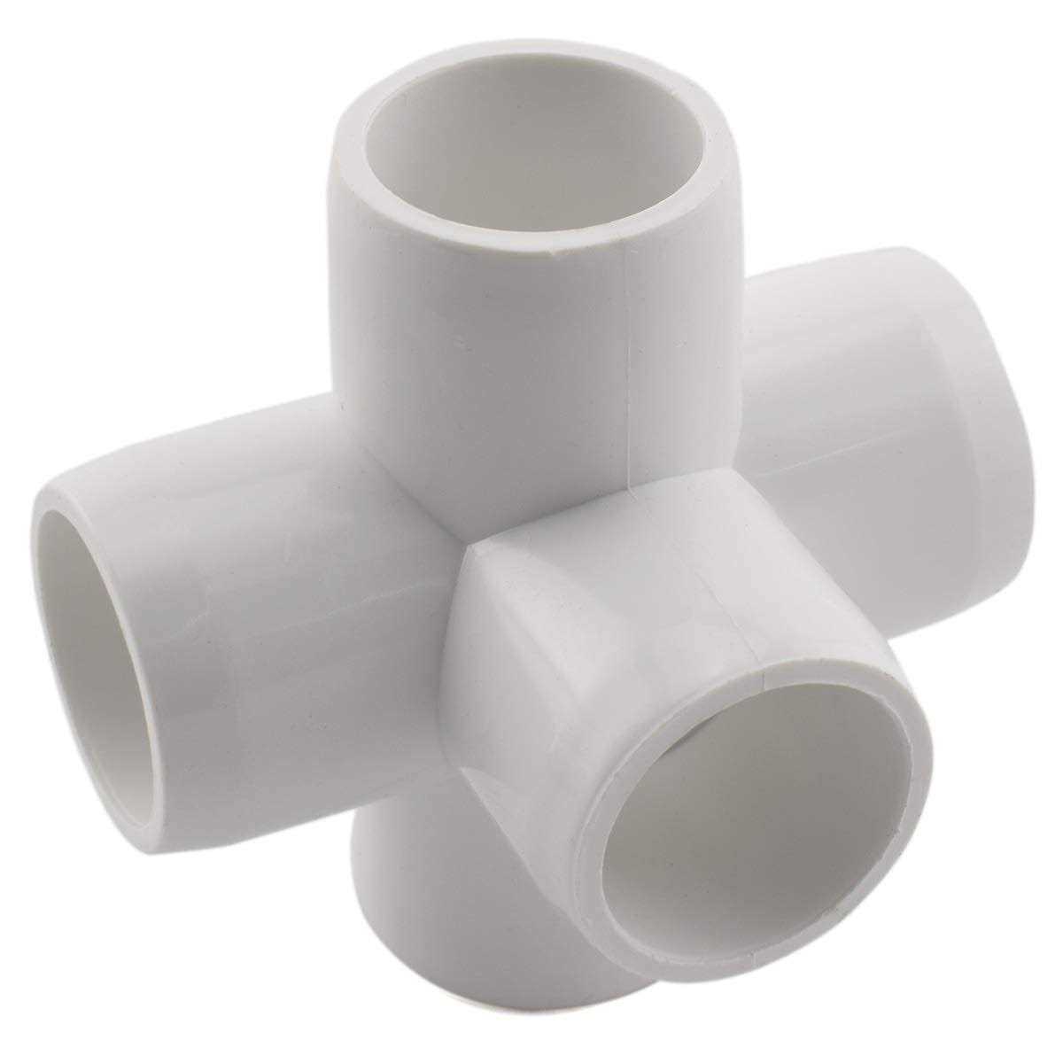 SDTC Tech 4-Pack PVC Fitting Way Furniture Grade Pipe Elbow Connector for DIY PVC Shelf Garden Support Structure Storage Frame - Zenithce