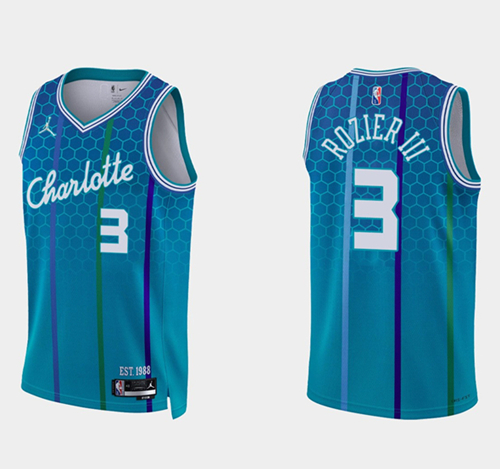 Charlotte Hornets #3 Terry Rozier III Blue 75th Anniversary City Stitched Jersey - Zenithce