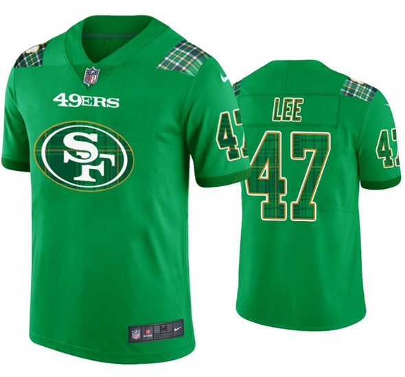 San Francisco 49ers #47 Elijah Lee Kelly Green St. Patricks Day Stitched Jersey - Zenithce