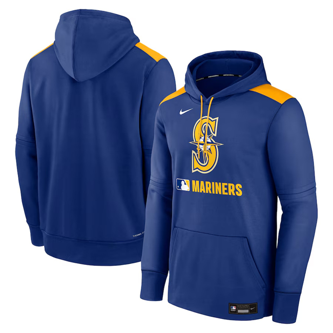 Seattle Mariners Royal Collection Performance Pullover Hoodie - Zenithce
