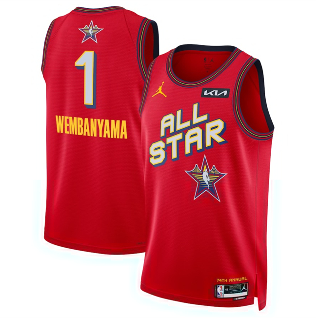 2025 All-Star #1 Victor Wembanyama Red Stitched Jersey - Zenithce