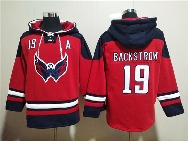 Washington Capitals #19 Nicklas Backstrom Red Ageless Must-Have Lace-Up Pullover Hoodie - Zenithce