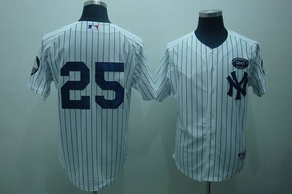 Yankees #25 Mark Teixeira White GMS The Boss Stitched Jersey - Zenithce
