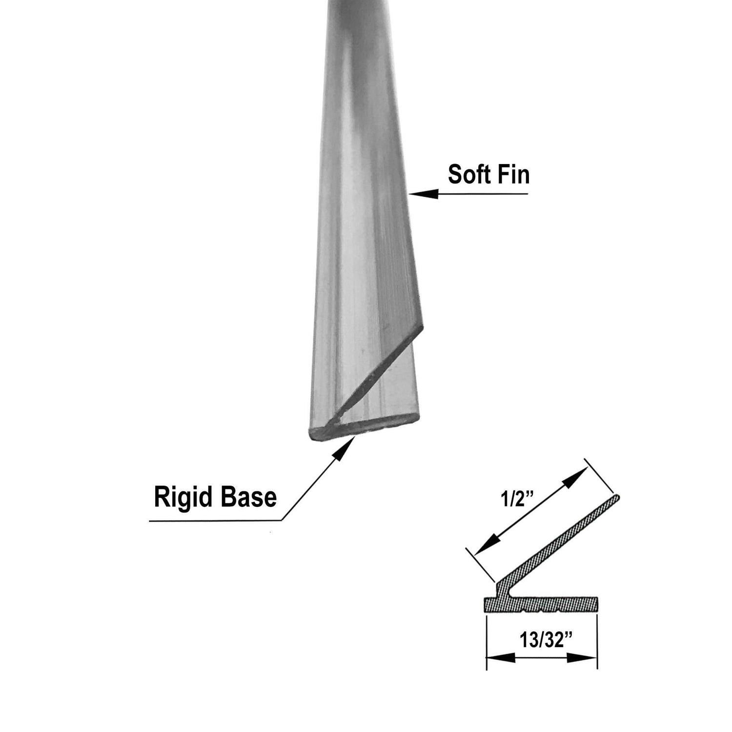 Gordon Glass Co. Framed Shower Door Snap-in Replacement Drip Rail with Vinyl Sweep - Zenithce