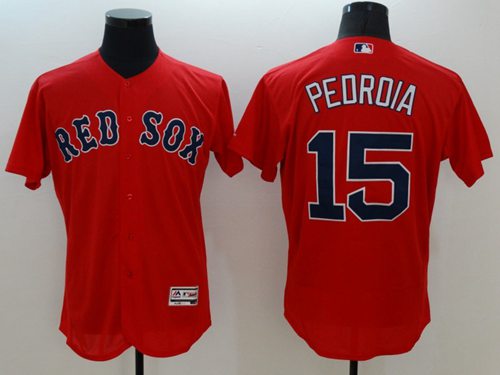 Red Sox #15 Dustin Pedroia Red Flexbase Authentic Collection Stitched Jersey - Zenithce