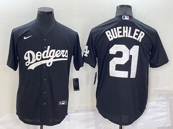 Los Angeles Dodgers #21 Walker Buehler Black Cool Base Stitched Baseball Jersey - Zenithce