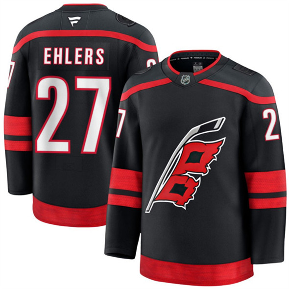 Carolina Hurricanes #27 Nikolaj Ehlers Black 2024-25 Home Stitched Jersey - Zenithce