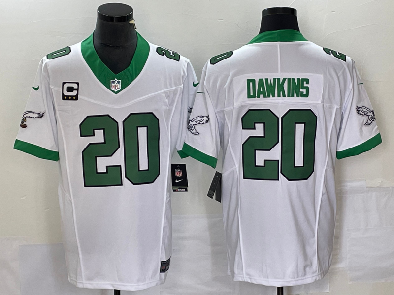 Philadelphia Eagles #20 Brian Dawkins White 2023 F.U.S.E. With C Patch Vapor Untouchable Stitched Jersey - Zenithce