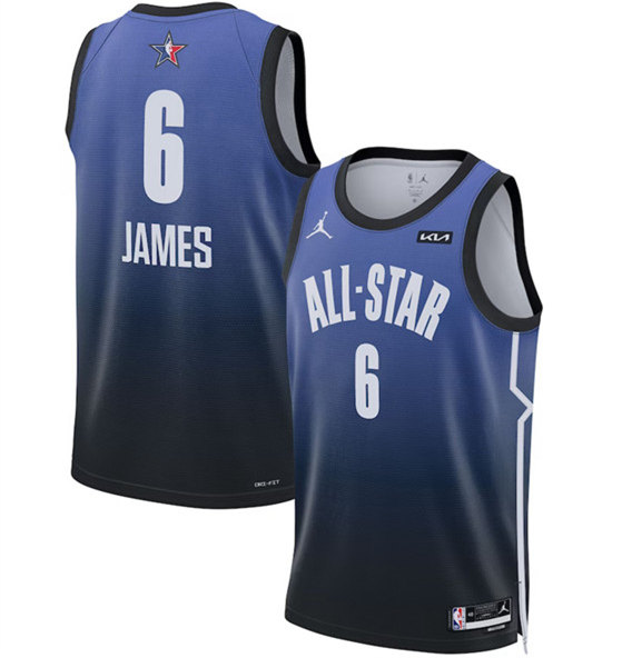 2023 All-Star #6 LeBron James Blue Game Swingman Stitched Jersey - Zenithce