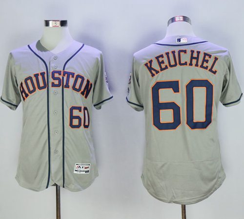 Astros #60 Dallas Keuchel Grey Flexbase Authentic Collection Stitched Jersey - Zenithce