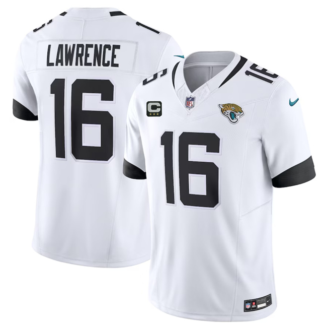 Jacksonville Jaguars #16 Trevor Lawrence White 2023 F.U.S.E With 3- Star C Patch Vapor Untouchable Limited Stitched Jersey - Zenithce