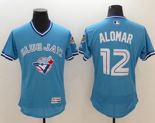 Blue Jays #12 Roberto Alomar Light Blue Flexbase Authentic Collection Cooperstown Stitched Jersey - Zenithce