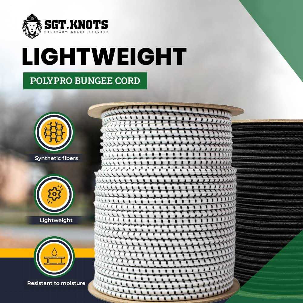 SGT KNOTS Polypro Bungee Shock Cord Lightweight Elastic Rope for Crafting - Zenithce