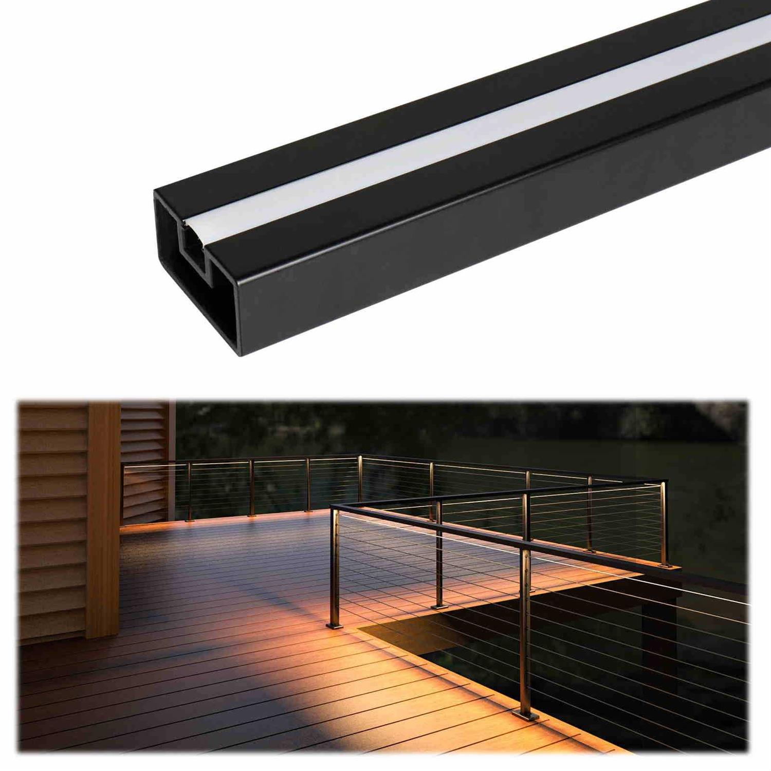 Muzata 6’6 Black Super Thin Handrail Stainless Steel Cable Railing HT30 BP4 - Zenithce