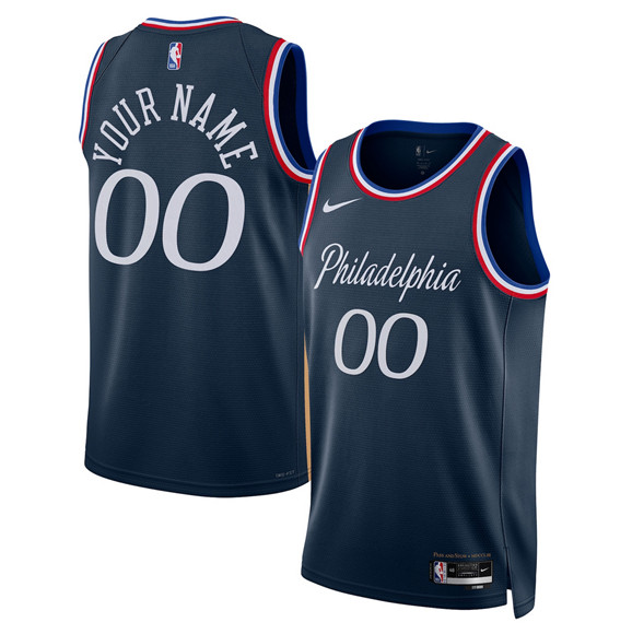 Philadelphia 76ers Custom Navy 2025-26 City Edition Swingman Stitched Jersey - Zenithce