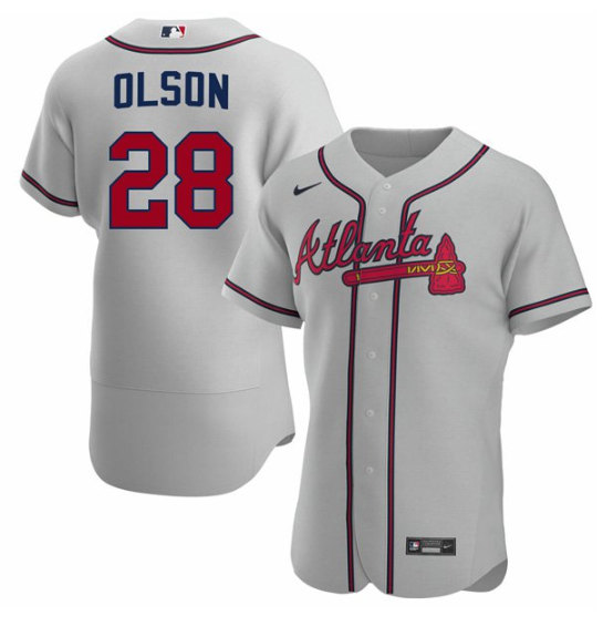 Atlanta Braves #28 Matt Olson Gray Flex Base Stitched Baseball Jersey - Zenithce