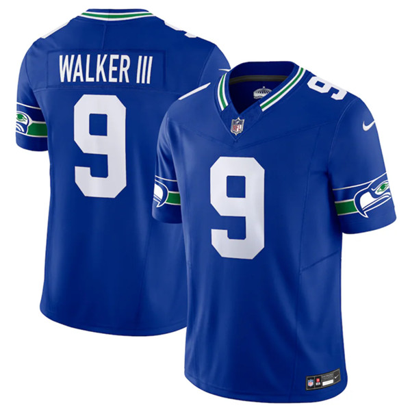 Seattle Seahawks #9 Kenneth Walker III Royal 2023 F.U.S.E. Vapor Limited Throwback Stitched Jersey - Zenithce