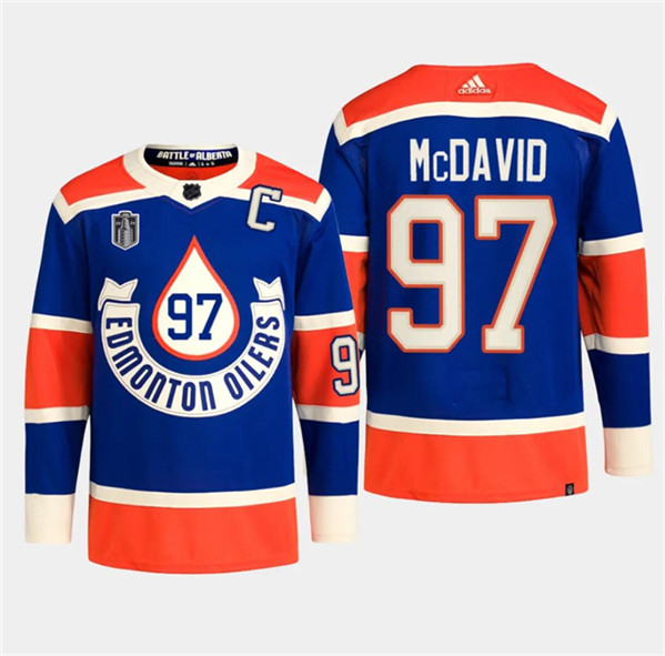 Edmonton Oilers #97 Connor McDavid Royal 2024 Stanley Cup Final Patch Heritage Classic Primegreen Stitched Jersey - Zenithce