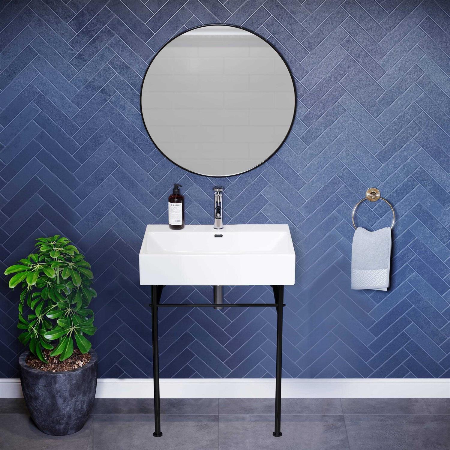 Swiss Madison Claire 24 Ceramic Console Sink White Basin SM-CS711 - Zenithce