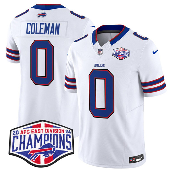 Buffalo Bills #0 Keon Coleman White 2024-25 F.U.S.E. AFC East Division Champions Patch Limited Stitched Jersey - Zenithce