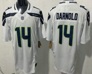 Seattle Seahawks #14 Sam Darnold Limited White FUSE Vapor Jersey - Zenithce