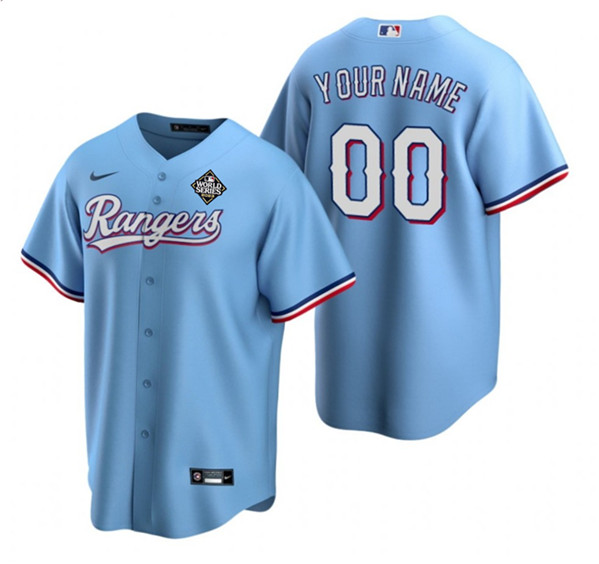 Texas Rangers Custom Blue 2023 World Series Stitched Jersey - Zenithce