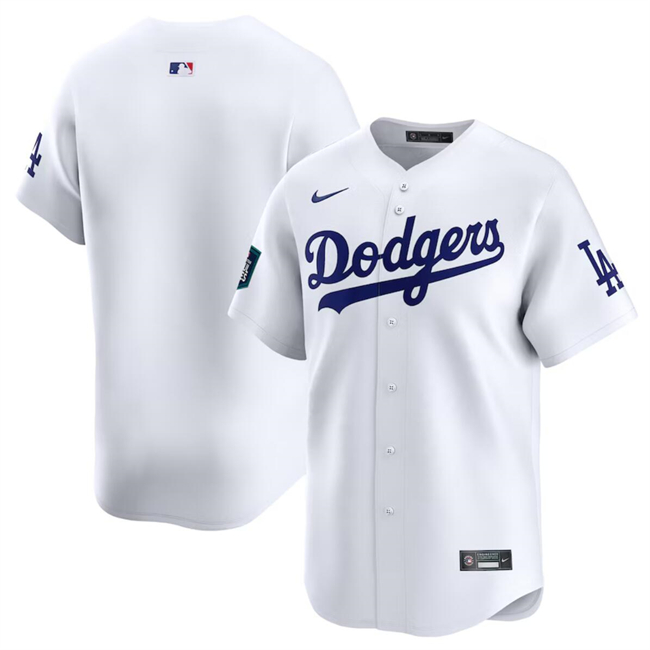Los Angeles Dodgers Blank White 2024 World Tour Seoul Series Home Limited Stitched Jersey - Zenithce