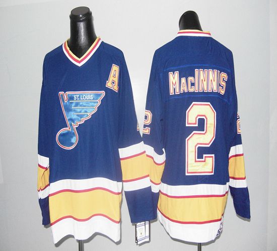 Blues CCM Throwback #2 Macinnis Blue Stitched Jersey - Zenithce