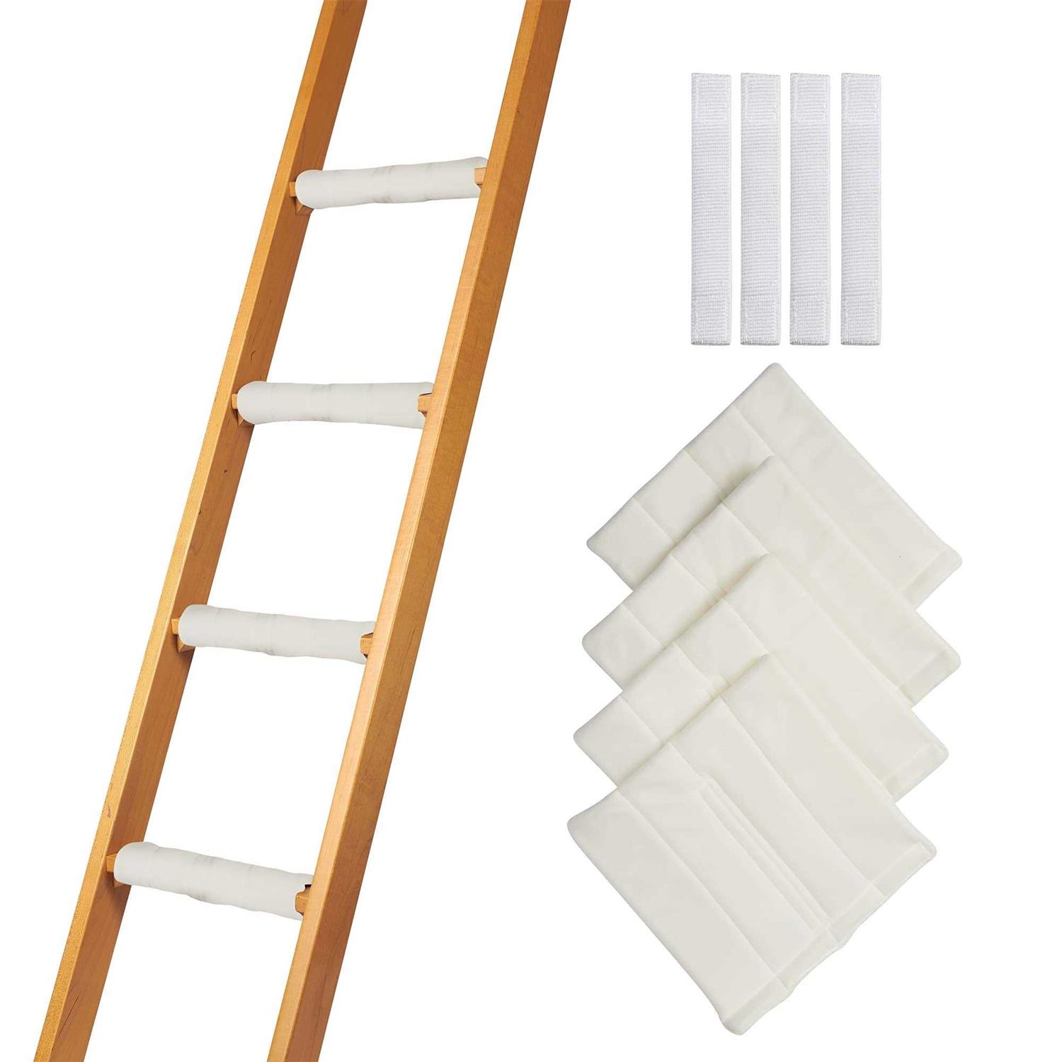 Hudson Comfort Bunk Bed Ladder Pads Soft Brushed Fabric for Foot Comfort with Anti Slip Dots on Bottom - Zenithce