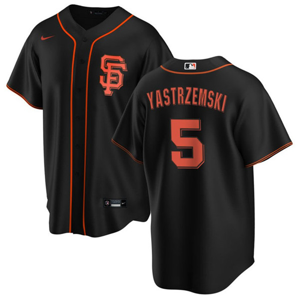 San Francisco Giants #5 Mike Yastrzemski Black Cool Base Stitched Jersey - Zenithce