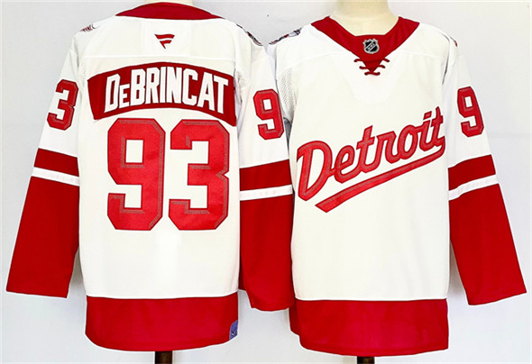 Detroit Red Wings #93 Alex DeBrincat White Red 2024-25 Stitched Jersey - Zenithce