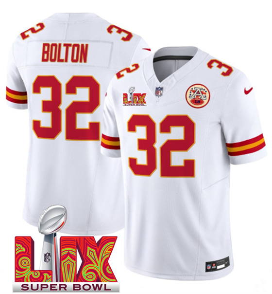 Kansas City Chiefs #32 Nick Bolton White 2025 F.U.S.E. Super Bowl LIX Patch Vapor Untouchable Limited Stitched Jersey - Zenithce