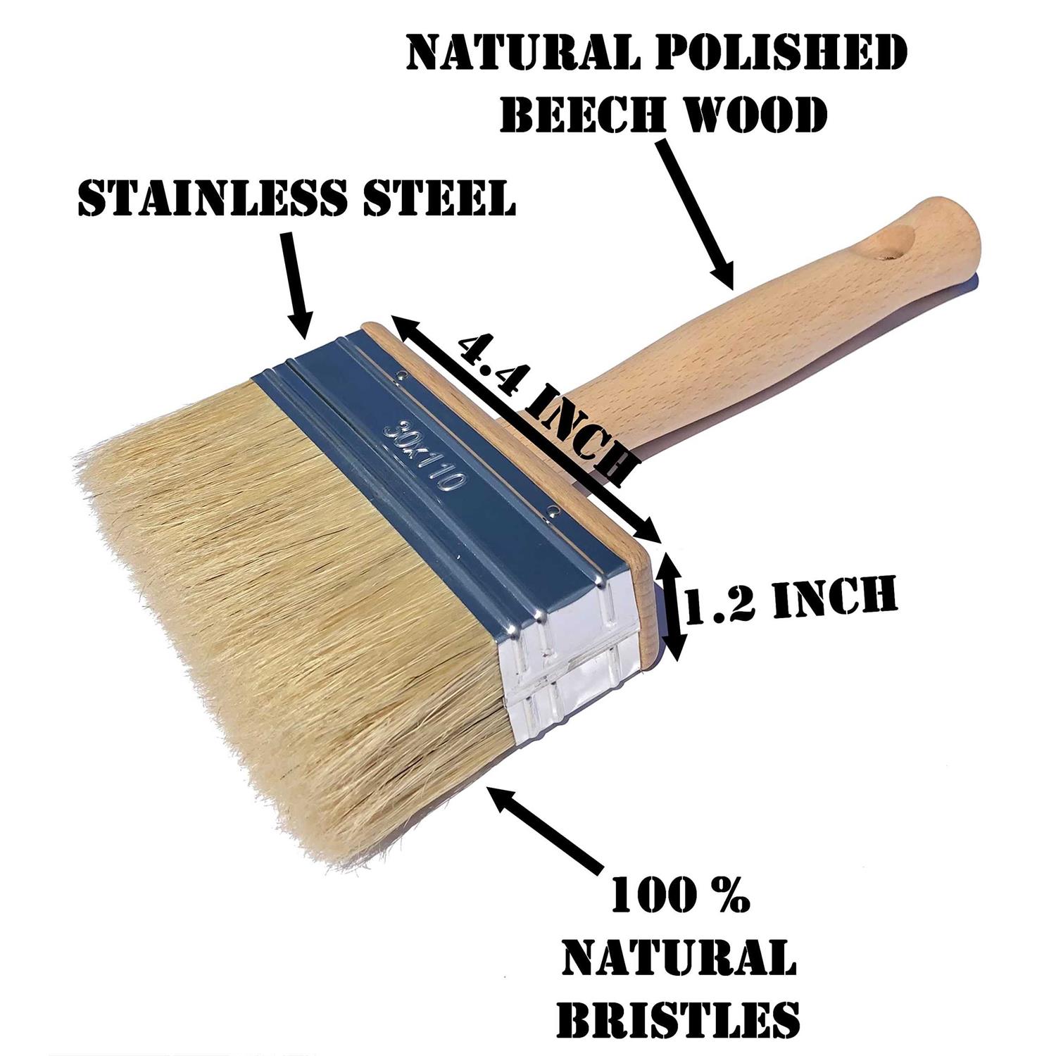 European Professional Stain Block Paint Brush Natural Bristle Wooden Handle - Zenithce