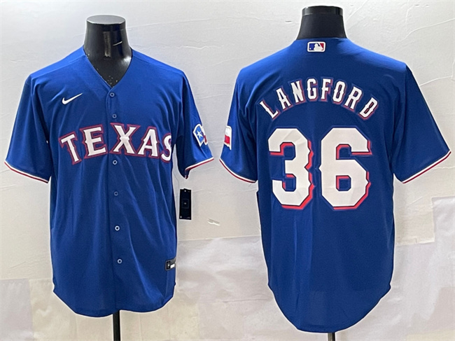 Texas Rangers #36 Wyatt Langford Royal Cool Base Limited Stitched Jersey - Zenithce