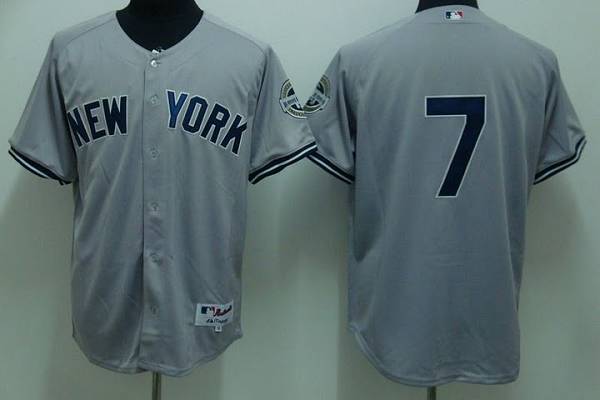 Yankees #7 Mickey Mantle Stitched Grey Jersey - Zenithce