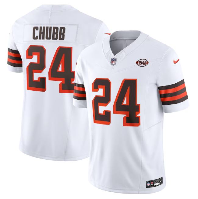 Cleveland Browns #24 Nick Chubb White 2023 F.U.S.E. 1946 Collection Vapor Untouchable Limited Stitched Jersey - Zenithce