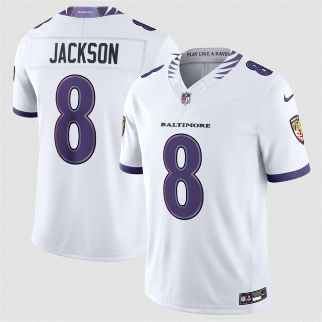 Baltimore Ravens #8 Lamar Jackson White 2026 F.U.S.E. Vapor Stitched Limited Jersey - Zenithce