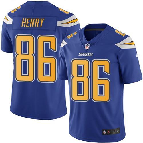 Chargers #86 Hunter Henry Electric Blue Stitched Limited Rush Nike Jersey - Zenithce