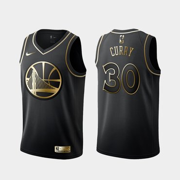 Warriors 30 Stephen Curry Black Gold Swingman Jersey - Zenithce