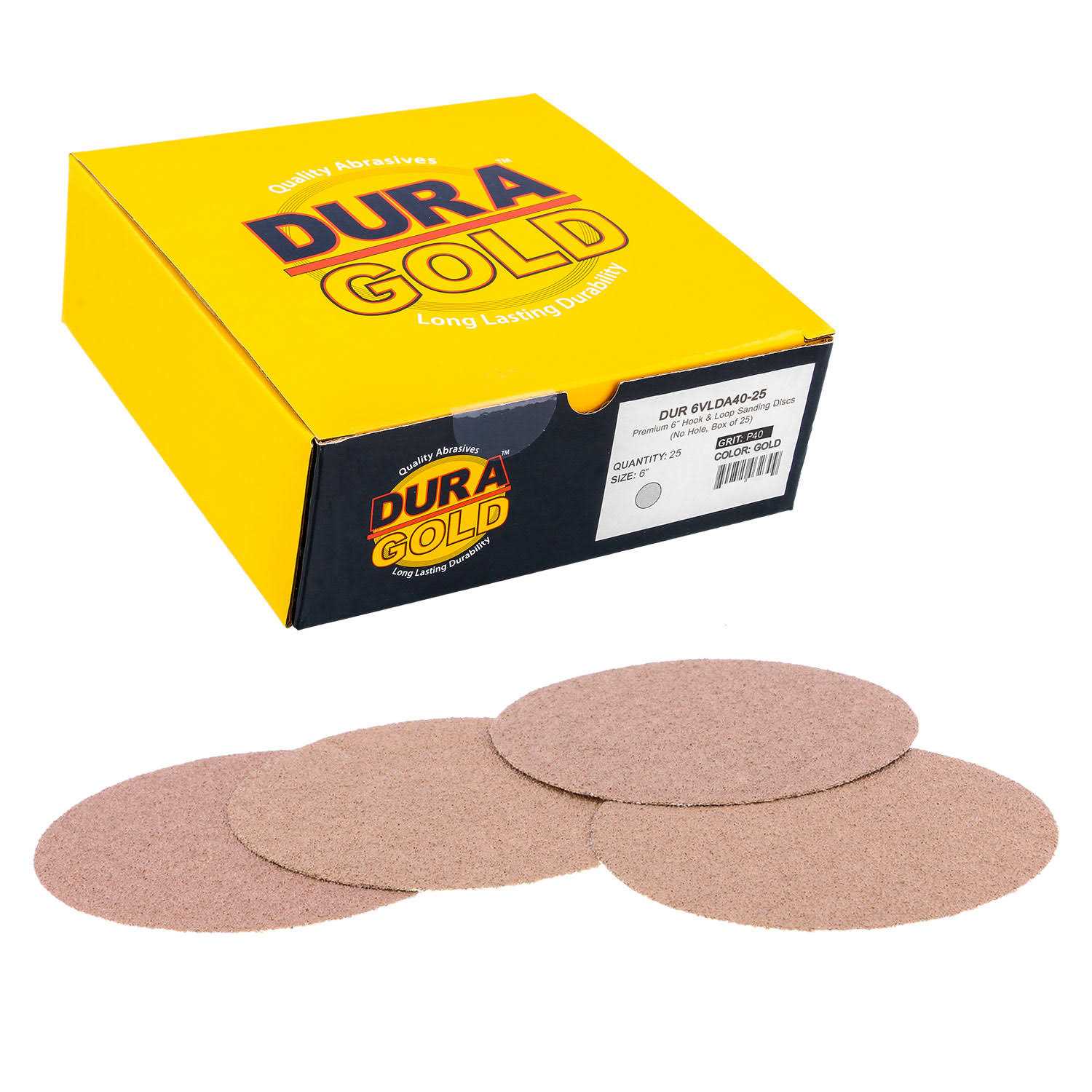 Dura-Gold Premium Grit Gold Hook & Loop Sanding Discs for DA Sanders - Zenithce